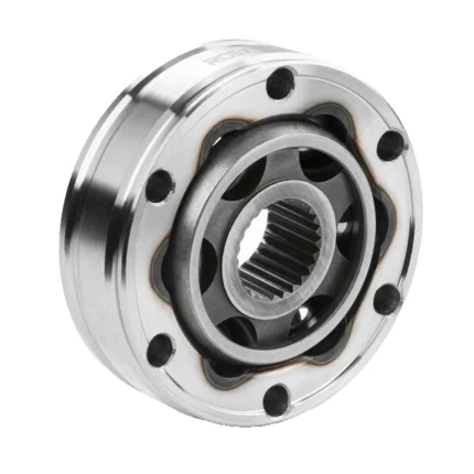 Close-up view of Jaguar X-Type propshaft CV joint kit showing 24 splines and metal housing